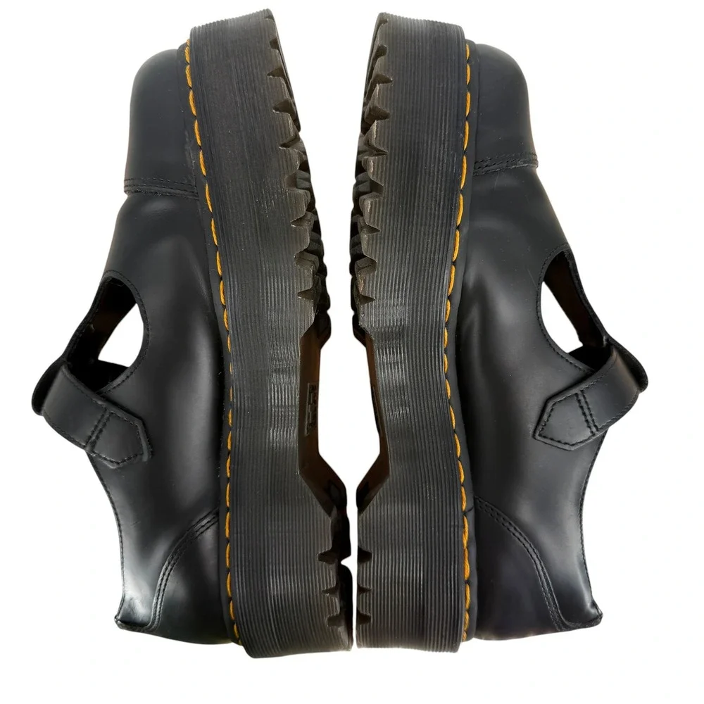 Dr. Martens Bethan Mary Jane T-bar Chunky Lug Platform Women 42 10 Smooth Black
